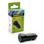 Адаптер автомобильный ELX-CA01-C02 1USB+1Type C 12В 5В/3А LED коробка черн. ERGOLUX 15106 1747379