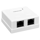 Розетка настенная TERACOM кат.5E неэкранированная 2 порта RJ-45 Dual IDC бел. EKF TRC-WBOX-2RJ45-5EUTP-WH 1765570