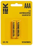 Элемент питания алкалиновый AAA/LR03 Alkaline (блист.2шт) IEK ABT-LR03-OP-L02 1777237