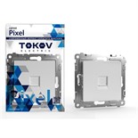 Розетка телефонная 1-м СП Pixel RJ11 механизм бел. TOKOV ELECTRIC TKE-PX-RT1-C01 1791374