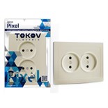 Розетка 2-м СП Pixel 16А IP20 без заземл. в сборе беж. TOKOV ELECTRIC TKE-PX-R2F-C02 1792242