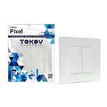 Выключатель 2-кл. СП Pixel 10А IP20 в сборе перламутр. TOKOV ELECTRIC TKE-PX-V2F-C04 1792287