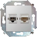 Розетка компьютерная 2-м СП Simon 15 RJ45 кат.5E Systimax механизм бел. Simon 1591593-030 262479