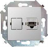 Розетка компьютерная СП Simon 15 RJ45 кат.5E Systimax механизм бел. Simon 1591598-030 261170