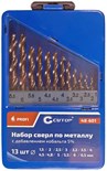 Набор сверл по металлу Profi 1.5-6.5мм (через 0.5мм + 32мм; 48мм) (13шт) с кобальтом 5ти-проц. в метал. коробке Cutop 48-601 1904022