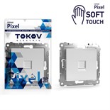 Розетка компьютерная 1-м СП Pixel RJ45 кат.5E механизм айс TOKOV ELECTRIC TKE-PX-RC1-C34 1909878