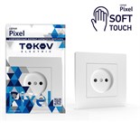 Розетка 1-м СП Pixel 16А IP20 без заземл. в сборе айс TOKOV ELECTRIC TKE-PX-R1F-C34 1909861