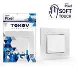 Выключатель 1-кл. СП Pixel 10А IP20 в сборе айс TOKOV ELECTRIC TKE-PX-V1F-C34 1909852