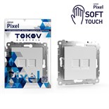 Розетка компьютерная 2-м СП Pixel RJ45 кат.5E механизм айс TOKOV ELECTRIC TKE-PX-RC2-C34 1909879