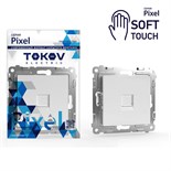 Розетка телефонная 1-м СП Pixel RJ11 механизм айс TOKOV ELECTRIC TKE-PX-RT1-C34 1909873