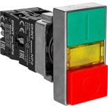 Кнопка двойная NP2-BW8465 1НО+1НЗ AC 230В(LED) IP40 CHINT 573829 1611996