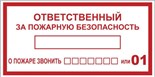 Наклейка "Ответственный за пожарную безопасность" B03 100х200мм PROxima EKF an-4-05 476908