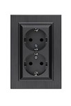 Розетка 2-я Karea LINE STAR с заземл. дым. металлик Makel 86050082 1889438