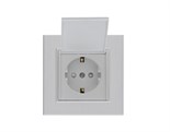 Розетка 1-м с крышкой Karea LINE STAR с заземл. жемчуж. Makel 86100029 1889470