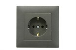 Розетка 1-м Karea RIZZ STAR с заземл. дым. металлик Makel 88050028 1889524