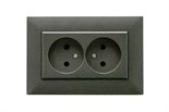 Розетка 2-я Karea RIZZ STAR без заземл. дым. металлик Makel 88050017 1889520
