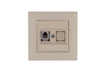 Розетка компьютерная CAT 5+гнездо Karea RIZZ крем Makel 88010035 1889509