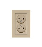 Розетка 2-я Karea RIZZ без заземл. крем Makel 88010017 1889503
