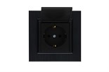 Розетка 1-м с крышкой Karea LINE STAR с заземл. чер. Makel 86054029 1889453