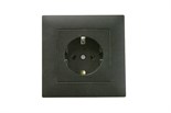 Розетка 1-м Karea RIZZ STAR с заземл. чер. Makel 88054028 1889541