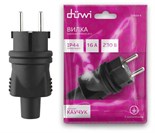 Вилка каучуковая прямая с/з 16А 230В IP44 черн. Duwi 27454 4 1758903