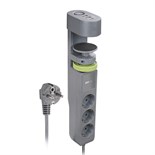 Удлинитель 3х1.5м на струбцине с заземл. с выкл. 3 USB выхода (2А+1С) IP20 ПВС 3х1 ETD-03U-150-gy (3х1.5) сер. JAZZway 5059559 1906553
