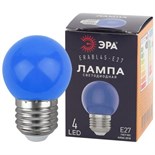 Лампа светодиодная ERABL45-E27 P45 1Вт шар син. E27 4SMD для белт-лайт ЭРА Б0049573 1499122
