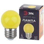 Лампа светодиодная ERAYL45-E27 Р45 1Вт шар 4SMD желт. E27 для белт-лайт Эра Б0049576 1405372