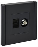 Розетка 2-м TV+RJ45 кат.5E FORTE&PIANO FP136 черн. IEK FP-AK20-1-K02 1853211