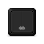 Выключатель 2-кл. ОП Олимп 10А IP20 с подсветкой черн. Universal 2214 1905553