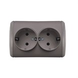 Розетка 2-м ОП Клио 16А IP44 с заземл. сер. UNIVersal К2231-Gr 1842705