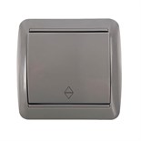 Переключатель проходной 1-кл. ОП Клио 10А IP44 сер. UNIVersal К2230-Gr 1842703