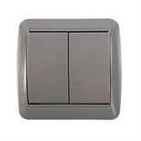 Выключатель 2-кл. ОП Клио 10А IP44 сер. UNIVersal К2223-Gr 1842704