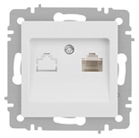 Розетка Accent 6-303-01М информационная RJ45 IP20 СУ бел. матов. Intro Б0063625 1931511