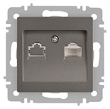 Розетка Accent 6-303-09 информационная RJ45 IP20 СУ титан Intro Б0063642 1931519