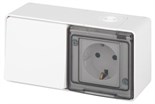 Блок розетка с выключателем Эксперт 11-7501-01 IP55 16А (10AX)-250В ОУ бел. Эра Б0063288 1871619