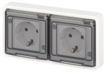 Розетка Эксперт 11-2523-01 2х2P+E гориз. IP55 16А-250В СУ бел. Эра Б0063276 1871643