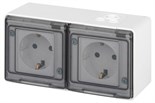 Розетка Эксперт 11-2504-01 2х2P+E гориз. IP55 шторки 16А-250В ОУ бел. Эра Б0063262 1871640