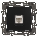 Розетка компьютерная 1-м Elegance 14-3107-05 RJ45 IP20 механизм антрацит Эра Б0034306 1231971