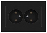 Розетка Accent 6-204-05 2х2P 16А-250В IP20 СУ AL/CU антрацит Intro Б0063465 1931484