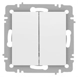 Выключатель Accent 6-104-01М двойн. 10А-250В IP20 СУ AL/CU бел. матов. Intro Б0063456 1931320