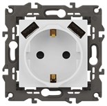 Розетка ЭРА Elegance 14-4109-01М 2P+E 16A-250В штор. с 2xUSB 5В-3А матов. бел. Эра Б0065773 1952989