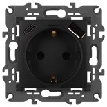 Розетка ЭРА Elegance 14-4108-05 2P+E 16A-250В со шторками с USB type-A+C 5В-3А антрацит Эра Б0067724 1952987