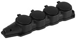 Колодка ЭРА KX-4e-B-IP44 каучуковая с заземлением 4 розетки 16A IP44 черн. Эра Б0068394 1952926
