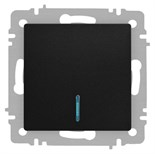 Выключатель Accent 6-102-05 с подсветкой 10А-250В IP20 СУ AL/CU антрацит Intro Б0063475 1931313
