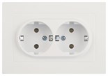 Розетка Accent 6-205-01М 2X2P+E Schuko 16А-250В IP20 СУ AL/CU бел. матов. Intro Б0063487 1931489