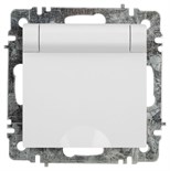 Розетка Intro Accent 6-203-01 2P+E Schuko с крышкой 16А-250В IP20 СУ AL/CU бел. Intro Б0063709 1913949