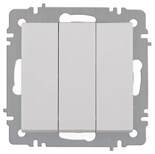 Выключатель Intro Accent 6-106-01 тройной 10А-250В IP20 СУ AL/CU бел. Intro Б0063531 1913937
