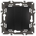 Выключатель 3-кл. СП Elegance 14-1107-05 10А IP20 250В 10AX механизм антрацит Эра Б0034254 1231923
