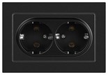 Розетка Accent 6-205-05 2X2P+E Schuko 16А-250В IP20 СУ AL/CU антрацит Intro Б0063494 1931493
